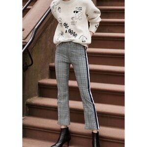 Mother The Inside Ankle Pants Blue Plaid